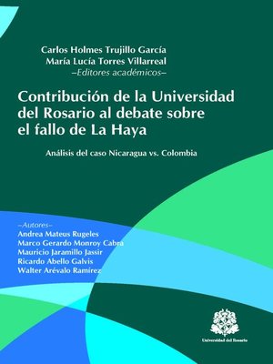 cover image of Contribución de la Universidad del Rosario al debate sobre el fallo de La Haya